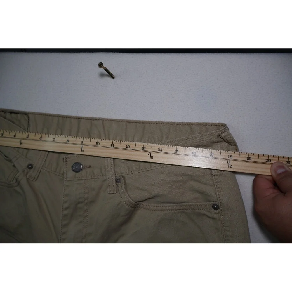 Levi's 514 Straight Fit Khaki Tan Pants Mens W36 L32 Cotton‎ Twill Chinos